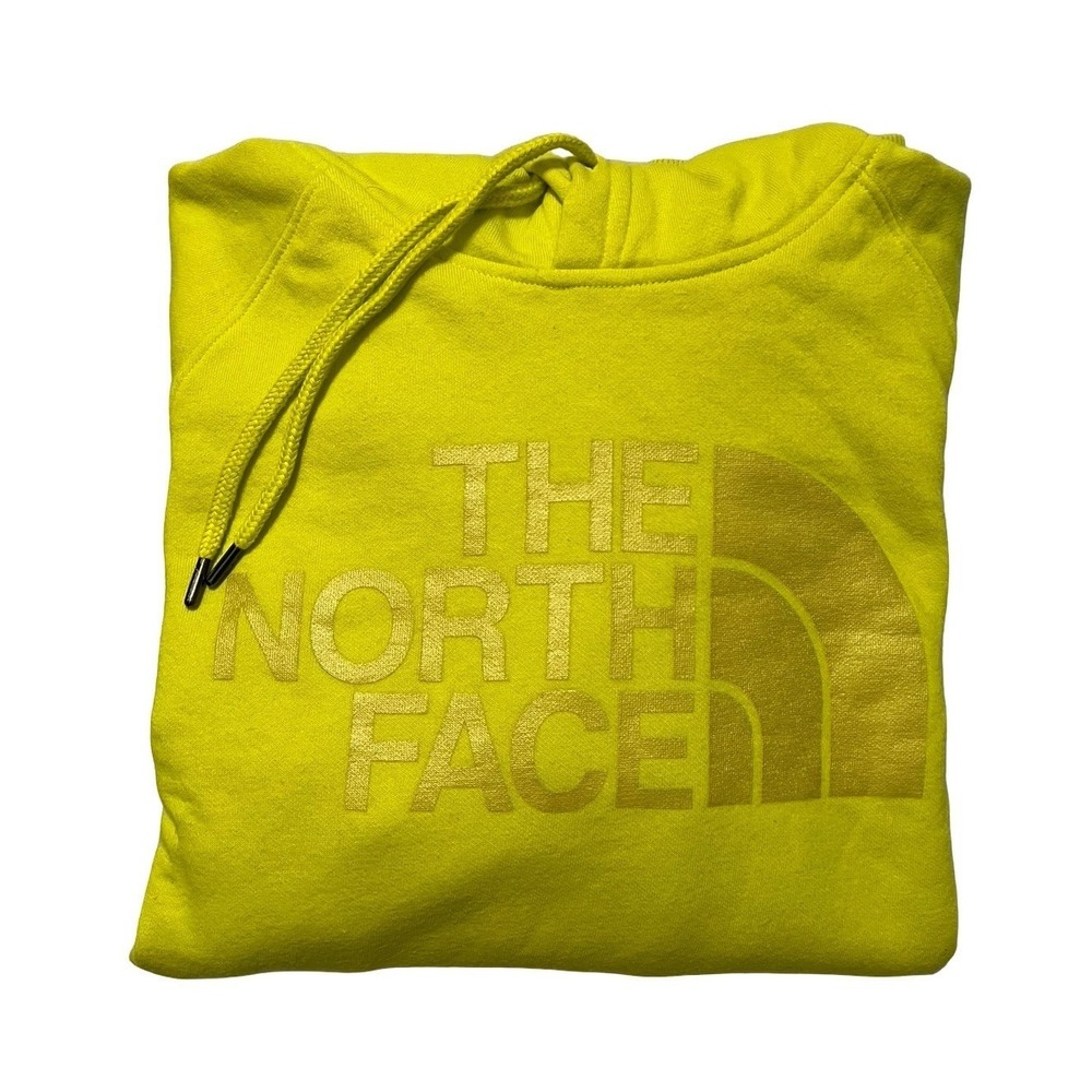 The North Face Womens Half Dome Pullover Hoodie Yellow Lime NF0A55W3 Size M